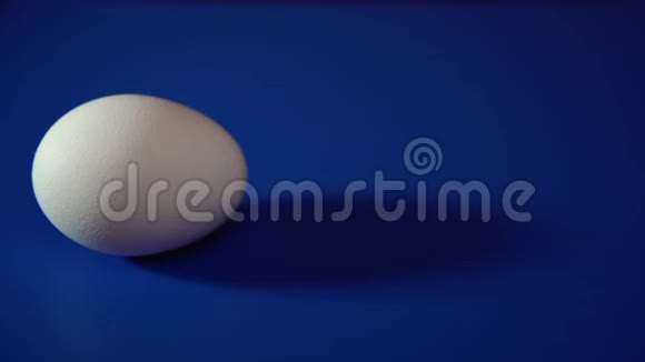 白蛋的影子在蓝色背景上移动视频的预览图