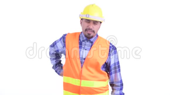 一个长着胡须的波斯人建筑工人背痛视频的预览图