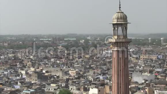 旧德里的空中景色视频的预览图