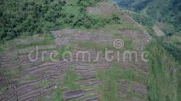 菲律宾Banaue的RiceTerraces观光场所水稻土地的性质和景观视频的预览图