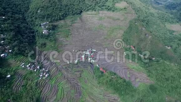 菲律宾巴努埃的水稻梯田观光场所水稻土地的性质和景观视频的预览图
