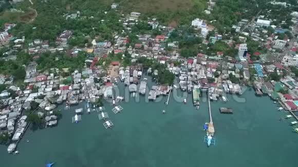 城市景观和海滨背景巴拉望菲律宾背景一中的本地档案视频的预览图