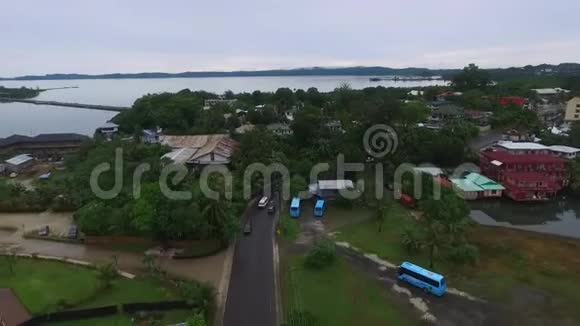 帕劳科罗岛的城市景观本地建筑及建筑物车辆及汽车视频的预览图