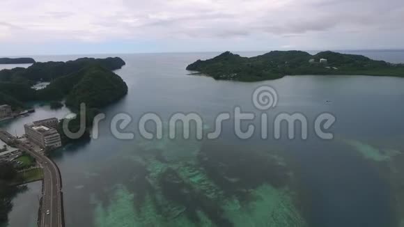 帕劳科罗岛的景观和海景背景岛视频的预览图