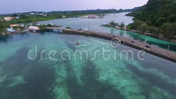 帕劳科罗岛的景观和海景背景一的长岛公园视频的预览图