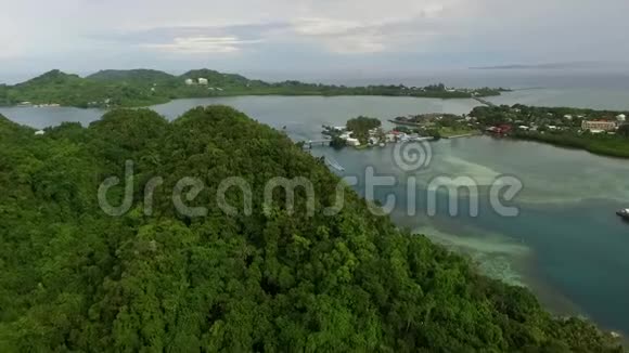 帕劳科罗岛的潜水艇海景背景下的恩加梅杜湾保育区视频的预览图