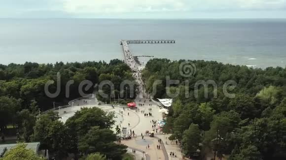 帕兰加立陶宛2019年7月空中全景最受欢迎的街道和桥梁的帕兰加海景视频的预览图