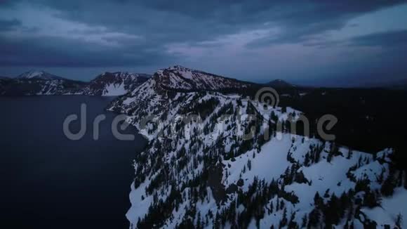 俄勒冈州火山口湖雪2019年5月日落15毫米宽角4K灵感2视频的预览图
