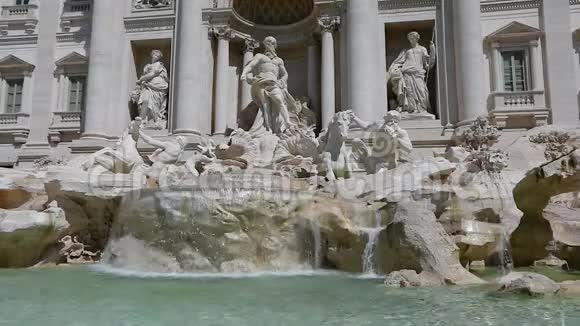 慢动作的特雷维喷泉意大利特雷维喷泉罗马视频的预览图