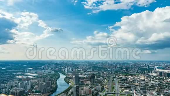 城市的鸟瞰图4k时光流逝莫斯科区域视图视频循环视频的预览图