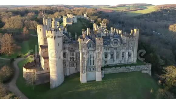 阿伦德尔城堡阿伦德尔西苏塞克斯英国英国鸟瞰九视频的预览图