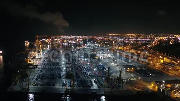 西班牙巴塞罗那航运场2018年6月夜间30毫米4K激励2探针视频的预览图