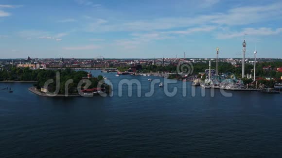 空中瑞典哥德堡2018年6月晴天90毫米变焦4K激发2个项目视频的预览图
