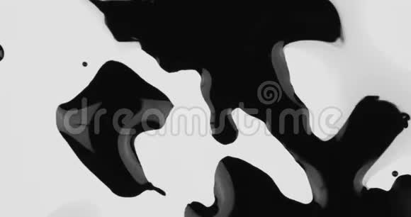 黑色墨水滴在白色背景上视频的预览图