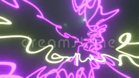 梦幻和彩色霓虹灯效果无限或无缝循环背景视频的预览图