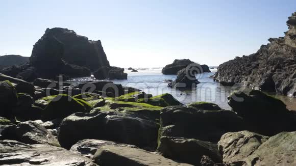 葡萄牙有大西洋和岩石的普拉亚达萨莫科奇拉海滩视频的预览图
