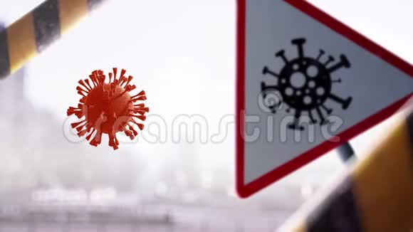 冠状病毒2019nCov新冠状病毒概念冠状病毒标志真实三维动画视频的预览图