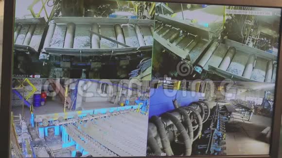 多屏显示来自中央电视台的视频工厂安装的照相机视频的预览图