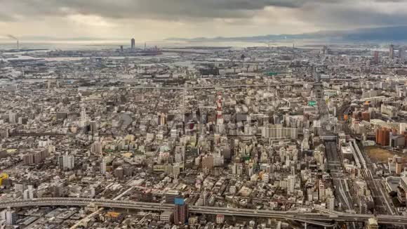 大阪城市天际线的延时视频的预览图