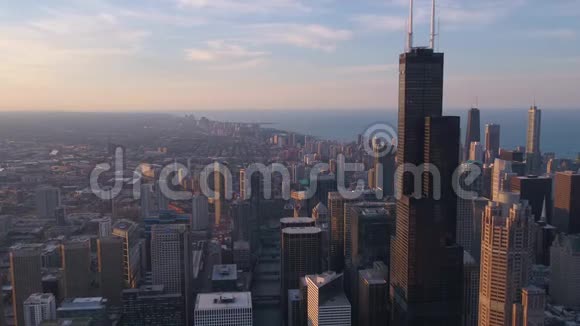 美国伊利诺斯州芝加哥2017年7月日落4K灵感2视频的预览图