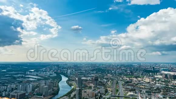 城市的鸟瞰图4k时光流逝莫斯科区域视图视频循环视频的预览图