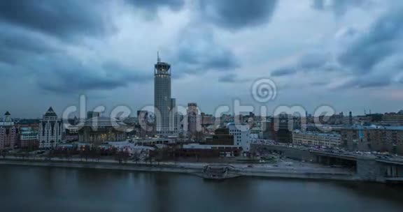 莫斯科市日落视频的预览图