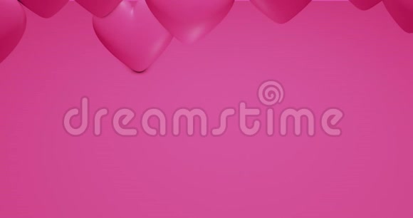 粉红色可爱的落多角的心情人节事件背景3D绘制动画4k视频的预览图