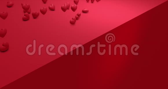 浪漫可爱的红坠心情人节事件背景3D绘制动画4k视频的预览图