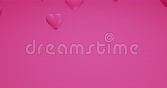 粉红色可爱的落多角的心情人节事件背景3D绘制动画4k视频的预览图