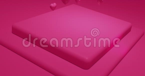粉红色可爱的落多角的心情人节事件背景3D绘制循环动画4k视频的预览图