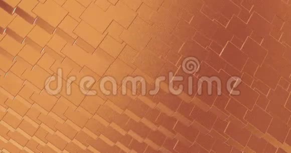 抽象几何玫瑰金色背景瓷砖纹理无缝环背景3D视频的预览图