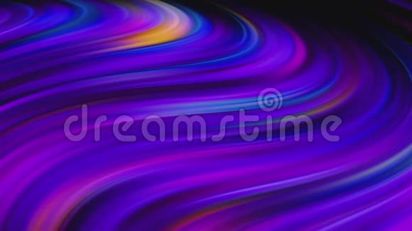 紫色的霓虹灯纹沿着霓虹灯的波浪运动动作平稳抽象的波浪状霓虹灯条纹的流动视频的预览图