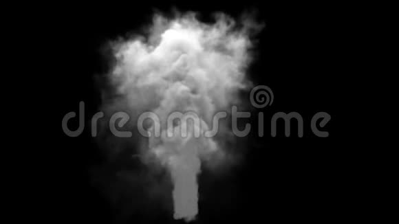 黑色背景上孤立的白色烟雾污染视频的预览图