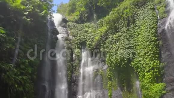 巴厘岛最大的瀑布塞库普尔瀑布旅游巴厘岛概念视频的预览图