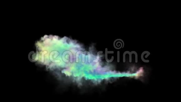 黑色背景上隔离的彩色烟雾视频的预览图