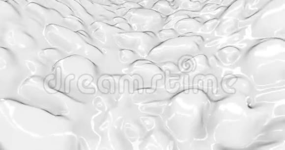 液体抽象白底光滑光泽纹理3D渲染循环4k视频的预览图
