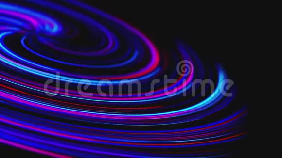 空间霓虹灯线能量隧道的抽象漩涡能源力场外层空间隧道旋涡能流蓝视频的预览图