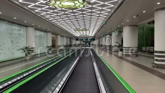 空的机场候机大厅没有人检疫旅行停留阿什哈巴德土库曼斯坦视频的预览图