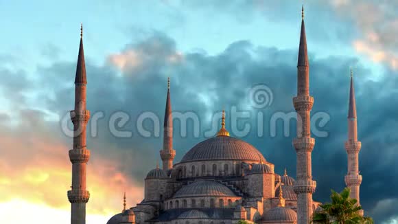 伊斯坦布尔蓝色清真寺时间流逝视频的预览图