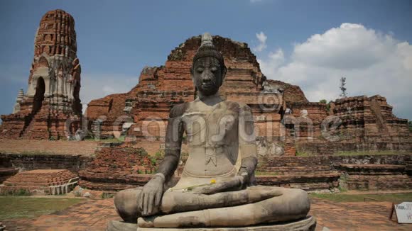 佛像阿育塔亚历史公园泰国视频的预览图