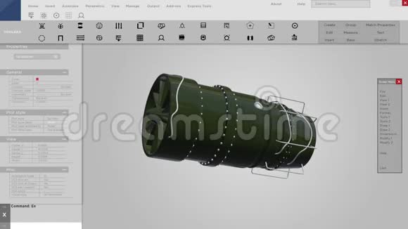 涡轮三维CAD设计的原型接口或HUD视频的预览图