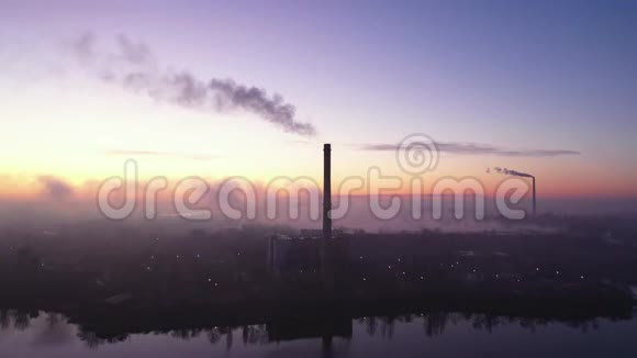 日出发电厂烟雾环境污染视频的预览图