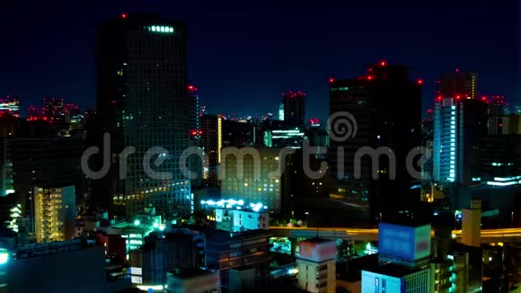 东京城市景观黎明时分高角度远射视频的预览图