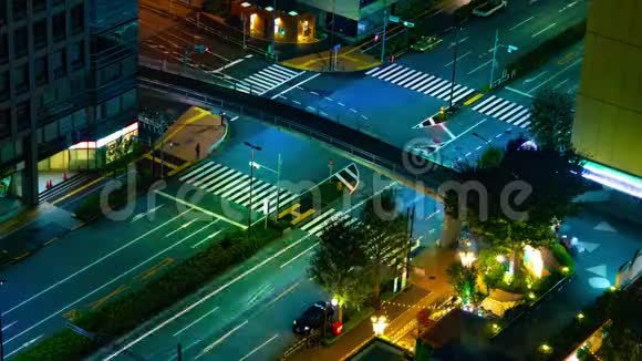 东京市区街道的夜间时间流逝视频的预览图