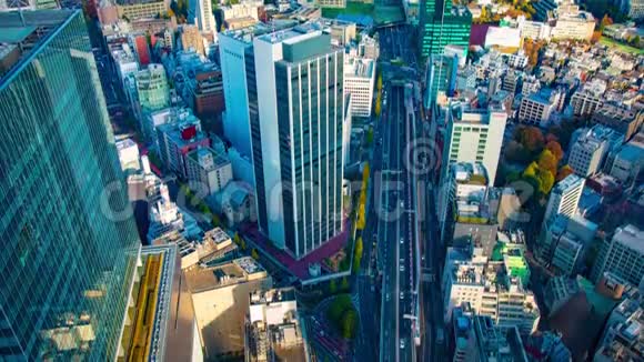 东京市区高角度宽镜头倾斜的城市景观时间推移视频的预览图