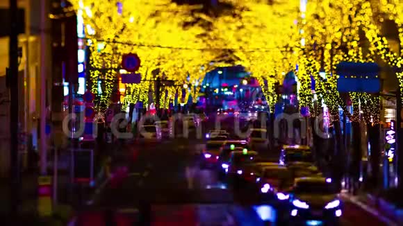 Shibuya小型照明街道的夜间延时视频的预览图