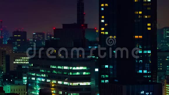 东京市区城市景观的一个夜间时间推移视频的预览图