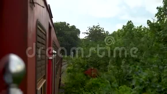 亚洲的火车旅行铁路沿线森林景观视频的预览图