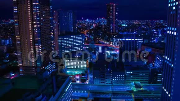 东京市区城市景观的一个夜间时间推移视频的预览图