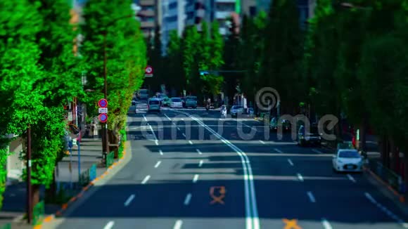 东京欧姆大道的一条微型城市街道白天倾斜视频的预览图
